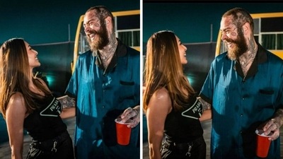 Malaika Arora with Post Malone. Malaika Arora with Post Malone.