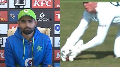 Babar Azam; Ollie Pope's controversial catch for Saud Shakeel's dismissal Babar Azam; Ollie Pope's controversial catch for Saud Shakeel's dismissal