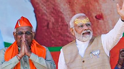 Bhupendra Patel who was a surprise replacement of Vijay Rupani is now headed for a second straight term as the chief minister of Gujarat. (File photo) (PTI) Bhupendra Patel who was a surprise replacement of Vijay Rupani is now headed for a second straight term as the chief minister of Gujarat. (File photo) (PTI)