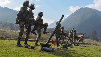 A file photo shows the Indian army personnel carring out drills at Kibithu close to the Line of Actual Control (LAC) in Anjaw district of Arunachal Pradesh on Thursday. (Representational image) (PTI) A file photo shows the Indian army personnel carring out drills at Kibithu close to the Line of Actual Control (LAC) in Anjaw district of Arunachal Pradesh on Thursday. (Representational image) (PTI)