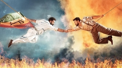 Jr NTR and Ram Charan in a still from SS Rajamouli's RRR.