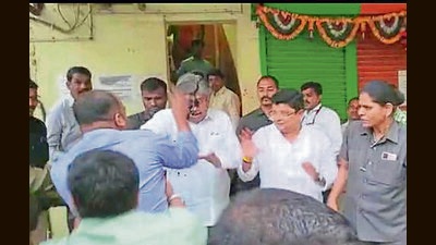 The ink-throwing incident occurred at Pimpri-Chinchwad. (HT PHOTO)