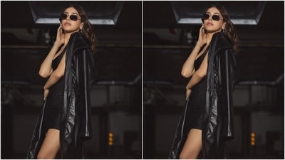 Alaya draped a faux leather trench coat over her shoulders to complete the ensemble. It features single lapel collars, full-length sleeves, a loose silhouette, and a belt on the back to give structure. (Instagram) Alaya draped a faux leather trench coat over her shoulders to complete the ensemble. It features single lapel collars, full-length sleeves, a loose silhouette, and a belt on the back to give structure. (Instagram)