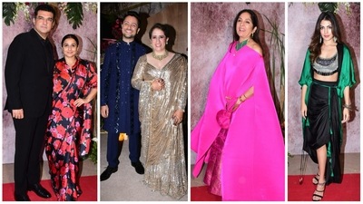 Siddharth Roy Kapur, Vidya Balan, Neena Gupta and Rhea Chakraborty at Guneet Monga's pre-wedding bash. (Varinder Chawla) Siddharth Roy Kapur, Vidya Balan, Neena Gupta and Rhea Chakraborty at Guneet Monga's pre-wedding bash. (Varinder Chawla)