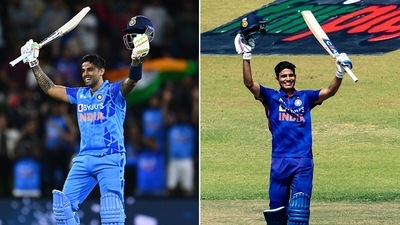 Suryakumar Yadav (L) and Shubman Gill (R) are set to be promoted in the BCCI's list of centrally-contracted cricketers (Getty Images) Suryakumar Yadav (L) and Shubman Gill (R) are set to be promoted in the BCCI's list of centrally-contracted cricketers (Getty Images)