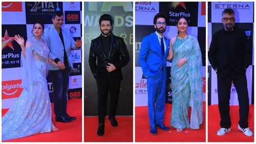 Shraddha Arya, Dheeraj Dhoopar, Nakuul Mehra, Disha Parmar and Vivek Agnihotri at ITA Awards on Sunday. (Varinder Chawla) Shraddha Arya, Dheeraj Dhoopar, Nakuul Mehra, Disha Parmar and Vivek Agnihotri at ITA Awards on Sunday. (Varinder Chawla)