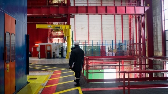 An employee in the turbine hall at a nuclear power plant.(Representational)