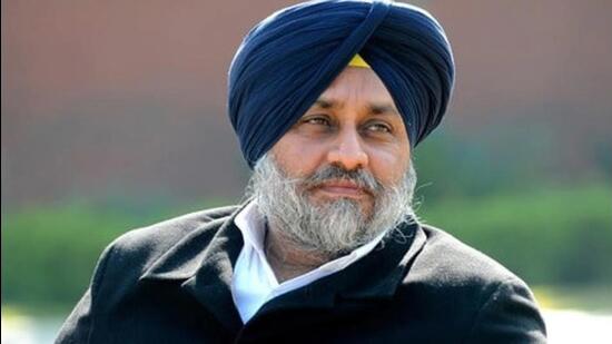 Shiromani Akali Dal chief and former deputy chief minister Sukhbir Singh Badal appeared before a special investigation team of Punjab Police probing the 2015 Kotkapura police firing case, in Chandigarh on Monday. (HT file photo)