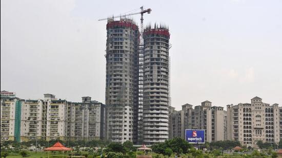 The top court had on August 31 last year directed the 32-storey towers to be demolished and the affected homebuyers who had invested in these under-construction flats to get full refund with 12% interest. (HT Archive)