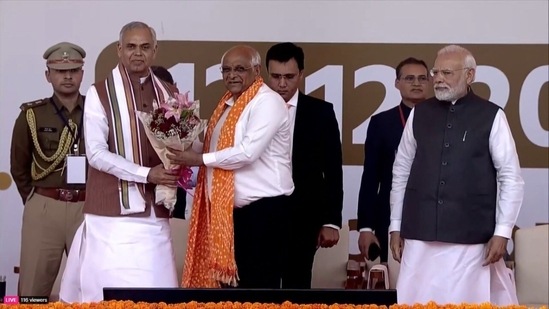 Bhupendra Patel took oath as the Chief Minister of Gujarat for a second straight term in Gandhinagar on Monday .