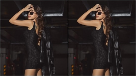 The pictures show Alaya in a shimmering little black dress (LBD) and a long leather jacket. While the mini ensemble is from the shelves of the celebrity-favourite clothing label Cecil, the trench coat is by Freakins India. Alaya's outfit is a must-have look for your Christmas wardrobe, so don't forget to steal some styling tips.&nbsp;(Instagram)