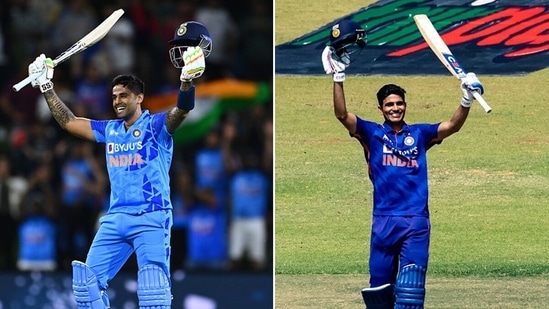 Suryakumar Yadav (L) and Shubman Gill (R) are set to be promoted in the BCCI's list of centrally-contracted cricketers (Getty Images)
