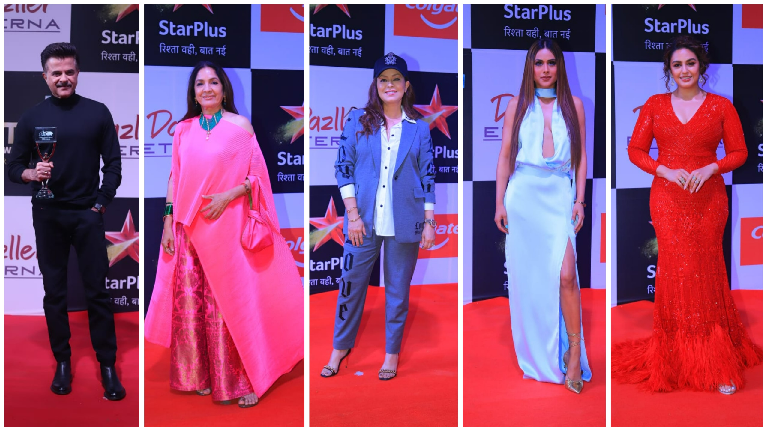 Anil Kapoor, Neena Gupta, Mahima Chaudhary, Nia Sharma and Huma Qureshi at ITA Awards on Sunday. (Varinder Chawla) Anil Kapoor, Neena Gupta, Mahima Chaudhary, Nia Sharma and Huma Qureshi at ITA Awards on Sunday. (Varinder Chawla)