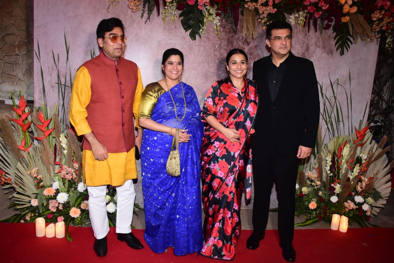 Ashutosh Rana, Renuka Shahane, Vidya Balan and Siddharth Roy Kapur at Guneet Monga's pre-wedding bash. (Varinder Chawla) Ashutosh Rana, Renuka Shahane, Vidya Balan and Siddharth Roy Kapur at Guneet Monga's pre-wedding bash. (Varinder Chawla)