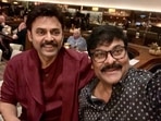 Chiranjeevi wished Venkatesh Daggubati on his 62nd birthday.