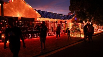 Local resident Matthew Samuels said he found the lights happy and exciting. "Just makes you feel the Christmas spirit", said Samuels.&nbsp; (REUTERS)
