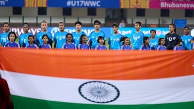 The Indian team during the FIFA U-17 Women's World Cup. (Twitter) The Indian team during the FIFA U-17 Women's World Cup. (Twitter)
