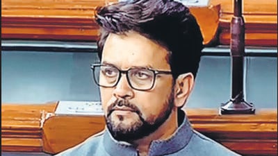 New Delhi, Dec 08 (ANI): Minister of Information and Broadcasting Anurag Thakur attends the Winter Session of Parliament in Lok Sabha, in New Delhi on Thursday. (ANI Photo/ SansadTV) (ANI) New Delhi, Dec 08 (ANI): Minister of Information and Broadcasting Anurag Thakur attends the Winter Session of Parliament in Lok Sabha, in New Delhi on Thursday. (ANI Photo/ SansadTV) (ANI)