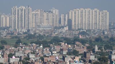 Noida, India- December 12, 2022: A view of unauthorized colony at Hindon River floodplain area, in Noida, India, on Monday, December 12, 2022. (Photo by Sunil Ghosh / Hindustan Times) (Hindustan Times) Noida, India- December 12, 2022: A view of unauthorized colony at Hindon River floodplain area, in Noida, India, on Monday, December 12, 2022. (Photo by Sunil Ghosh / Hindustan Times) (Hindustan Times)