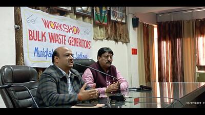 Officials during the workshop for bulk waste generators in Ludhiana. (HT PHOTO)