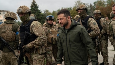 Russia-Ukraine War: Ukrainian President Volodymyr Zelensky is seen. (AP) Russia-Ukraine War: Ukrainian President Volodymyr Zelensky is seen. (AP)