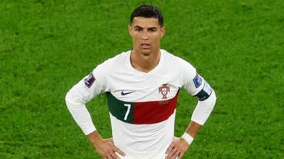 Cristiano Ronaldo after Portugal's FIFA World Cup exit. (REUTERS)