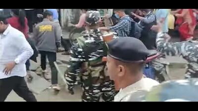 The Left Front Tripura committee condemned the incident and alleged that the incident was instigated by the education minister. (Videograb) The Left Front Tripura committee condemned the incident and alleged that the incident was instigated by the education minister. (Videograb)
