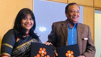 The agreement was signed by Bihar Museum director general Anjani Kumar Singh and Lily Pandeya, joint secretary of the Union culture ministry (Twitter/NMIHACM) The agreement was signed by Bihar Museum director general Anjani Kumar Singh and Lily Pandeya, joint secretary of the Union culture ministry (Twitter/NMIHACM)