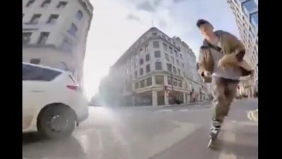 The image, taken from the viral video, shows the vlogger. (Twitter/@TansuYegen)