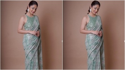 Disha played muse to fashion designer house Seasons and picked a stunning saree for the awards ceremony. (Instagram/@dishaparmar) Disha played muse to fashion designer house Seasons and picked a stunning saree for the awards ceremony. (Instagram/@dishaparmar)