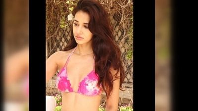 Disha Patani was all smiles for the camera as she poses with open hair and a flower tucked behind her ear.&nbsp; (Instagram/@paatni)