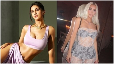 Vaani Kapoor takes inspiration from the OG Kim Kardashian for latest photoshoot. (Instagram) Vaani Kapoor takes inspiration from the OG Kim Kardashian for latest photoshoot. (Instagram)