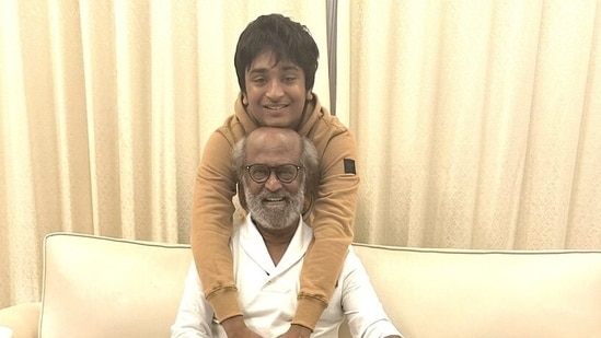 Rajinikanth with his grandson. 