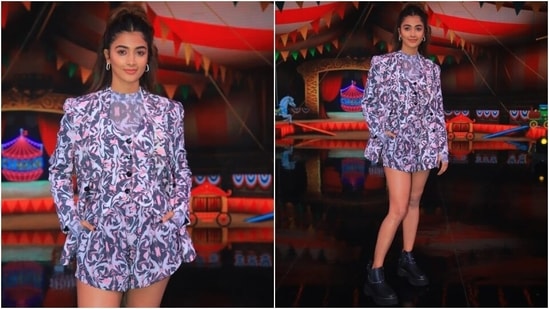 Pooja Hegde’s ensemble for Cirkus promotions has our hearts(HT Photos/Varinder Chawla)