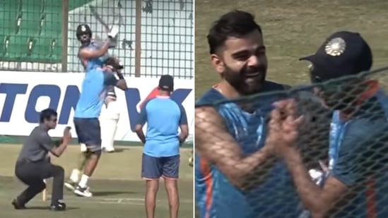 Virat Kohli playfully teased Axar Patel after smashing him for a six (Twitter/Screengrab)