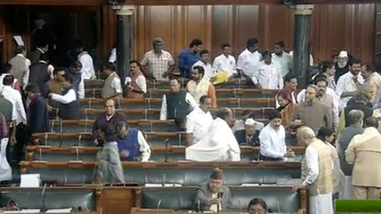 Opposition walkout in both houses of Parliament after Rajnath LAC statement