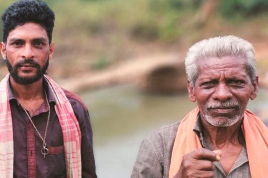 Ranjit Nayak and his father Kailash who built the bridge across Bichhla river in Odisha’s Rayagada district. Ranjit Nayak and his father Kailash who built the bridge across Bichhla river in Odisha’s Rayagada district.