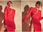 Actor Malaika Arora's love for the thigh-high slit trend never fails to serve a swoon-worthy fashion moment every single time. Case in point: Malaika's photoshoot in a hot red gown, released by her stylist Maneka Harisinghani. It shows the star serving sultry poses for the camera and sartorial goals for the upcoming Christmas holiday parties. Keep scrolling to see all the pictures. (Instagram)