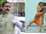 Madhya Pradesh home minister Narottam Mishra and a still from the 'Besharam Rang' song from upcoming Bollywood movie 'Pathaan'. Madhya Pradesh home minister Narottam Mishra and a still from the 'Besharam Rang' song from upcoming Bollywood movie 'Pathaan'.