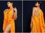 Shamita Shetty sets the red carpet on fire in orange backless gown. Shamita Shetty sets the red carpet on fire in orange backless gown.