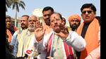 Leader of Opposition Vijay Kumar Sinha with BJP legislators outside the Bihar Assembly in Patna on Wednesday. (Santosh Kumar/HT Photo) Leader of Opposition Vijay Kumar Sinha with BJP legislators outside the Bihar Assembly in Patna on Wednesday. (Santosh Kumar/HT Photo)