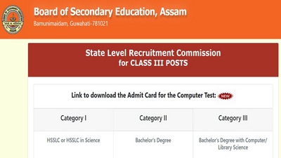 Assam SLRC Grade 3 Admit Card 2022 out at sebaonline.org, download link here Assam SLRC Grade 3 Admit Card 2022 out at sebaonline.org, download link here