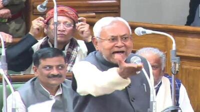 Bihar chief minister at Bihar assembly on Wednesday. (HT photo)