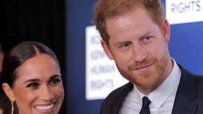 Prince Harry-Meghan Markle: Britain's Prince Harry, Duke of Sussex, Meghan, Duchess of Sussex attend the 2022 Robert F. Kennedy Human Rights Ripple of Hope Award. (Reuters)
