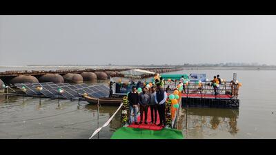 The i-Ghat in Kaushambi is equipped with a state-of-the-art floating charging station. (HT Photo)
