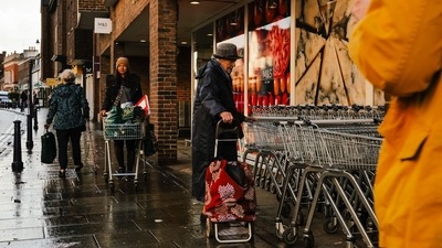 UK Inflation: Shoppers outside a Marks and Spencer Group Plc store in Reigate, UK. (Bloomberg) UK Inflation: Shoppers outside a Marks and Spencer Group Plc store in Reigate, UK. (Bloomberg)