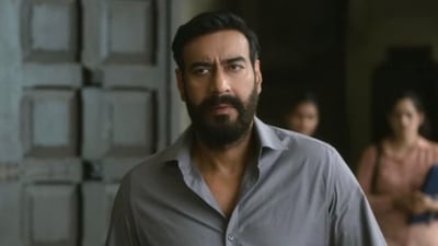Ajay Devgn in a still from Drishyam 2. Ajay Devgn in a still from Drishyam 2.