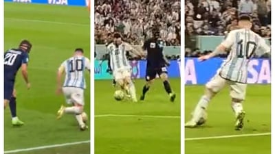 Messi dribbles past the defender to set-up one of the best assists in recent memory Messi dribbles past the defender to set-up one of the best assists in recent memory