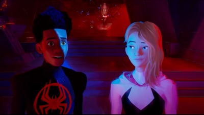 Miles Morales and Gwen Stacy in Spider-Man: Across the Spider-verse. Miles Morales and Gwen Stacy in Spider-Man: Across the Spider-verse.