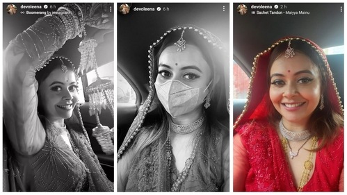 Devoleena Bhattacharjee dressed as a bride. Devoleena Bhattacharjee dressed as a bride.